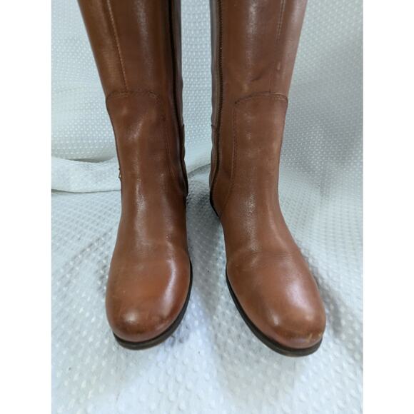 NWOT! NINE WEST! PECAN BROWN GENUINE LEATHER DOUBLE BUCKLE WESTERN BOOTS! SZ 6M - Picture 5 of 11